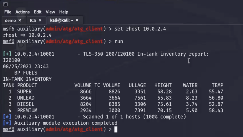 The threat actor identifies open ports